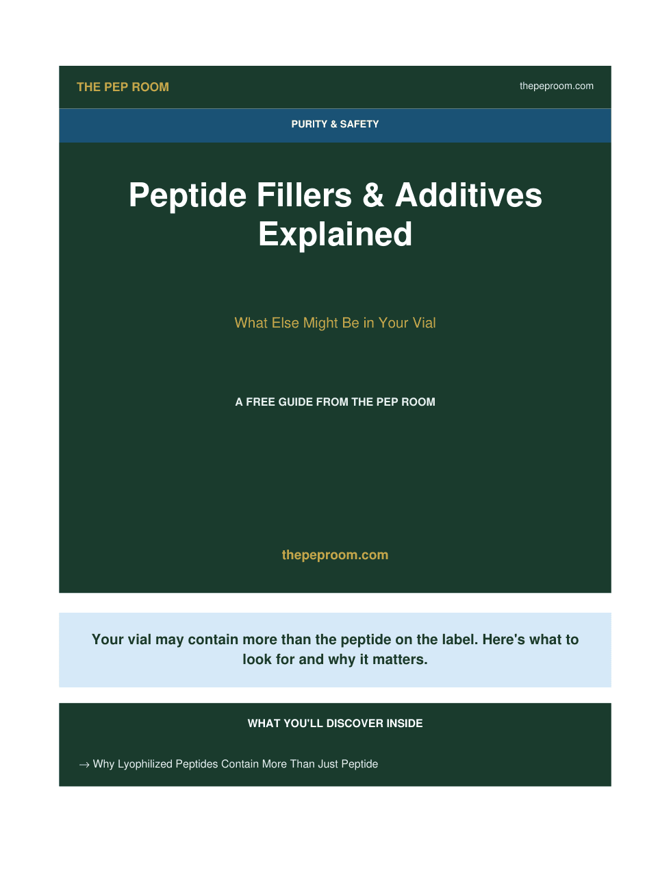 First page preview of Peptide Fillers And Binders Explained