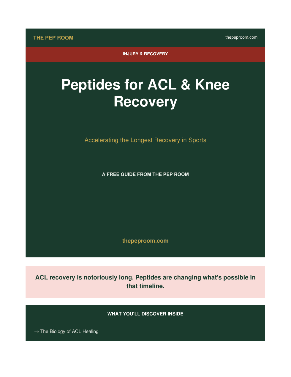 First page preview of Peptides For ACL Knee Recovery