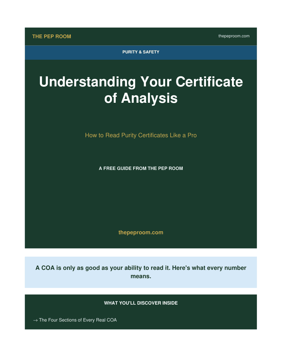 First page preview of Purity Certificates Explained