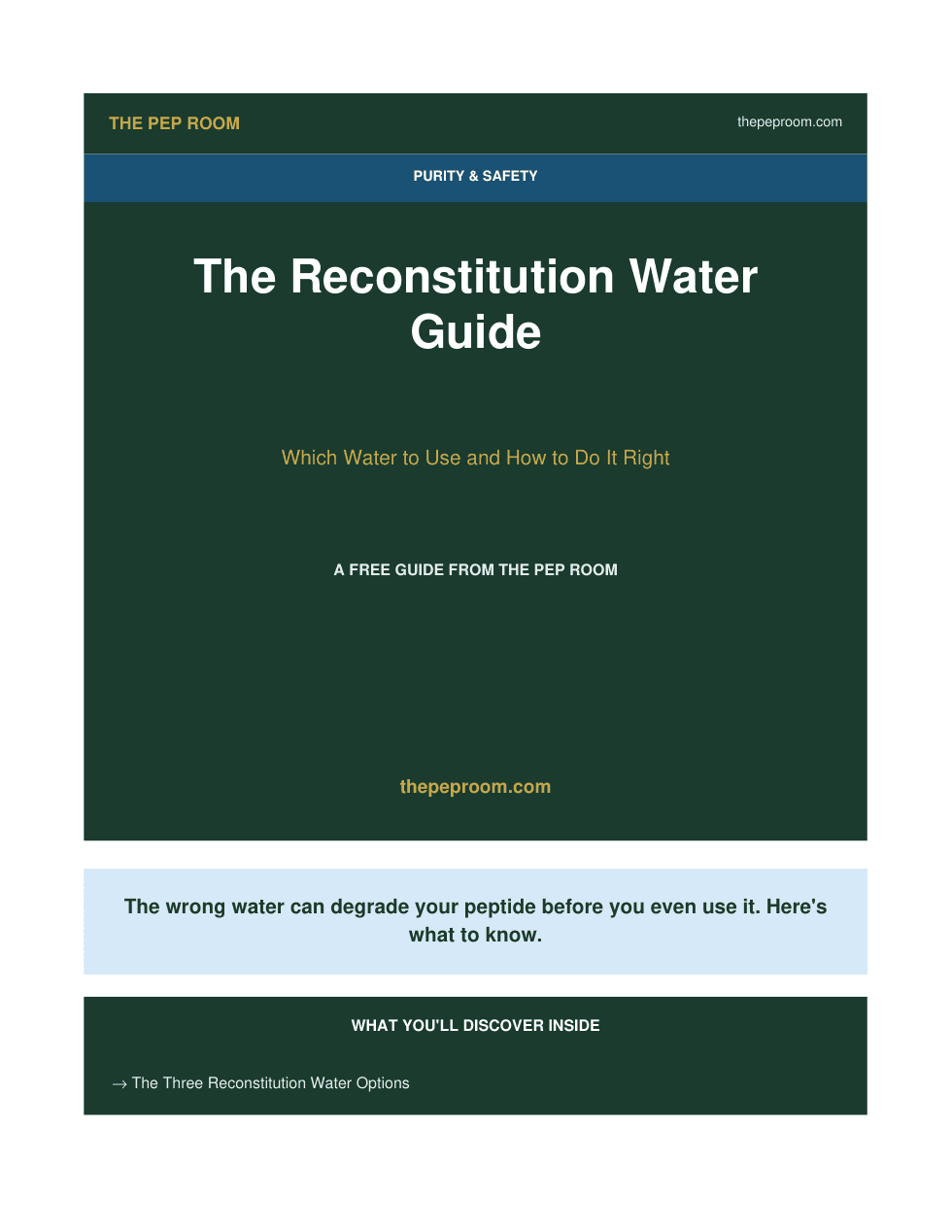 First page preview of Reconstitution Water Guide