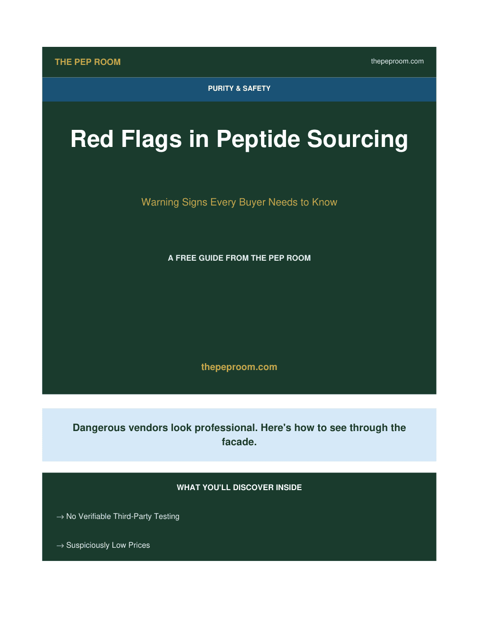 First page preview of Red Flags in Peptide Sourcing