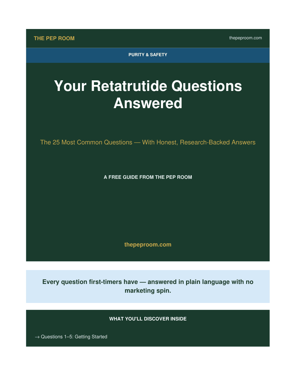 First page preview of Retatrutide FAQ Top 25 Questions