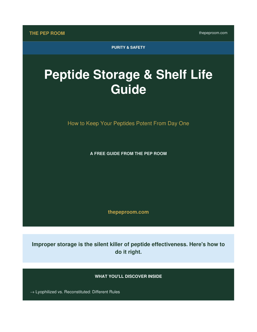 First page preview of Storage And Shelf Life Guide